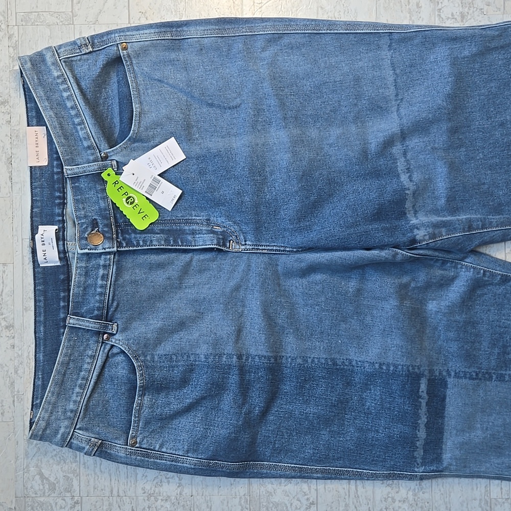 NWT Lane Bryant Patchwork Flare Jeans Size 22 Denim - Picture 4 of 13